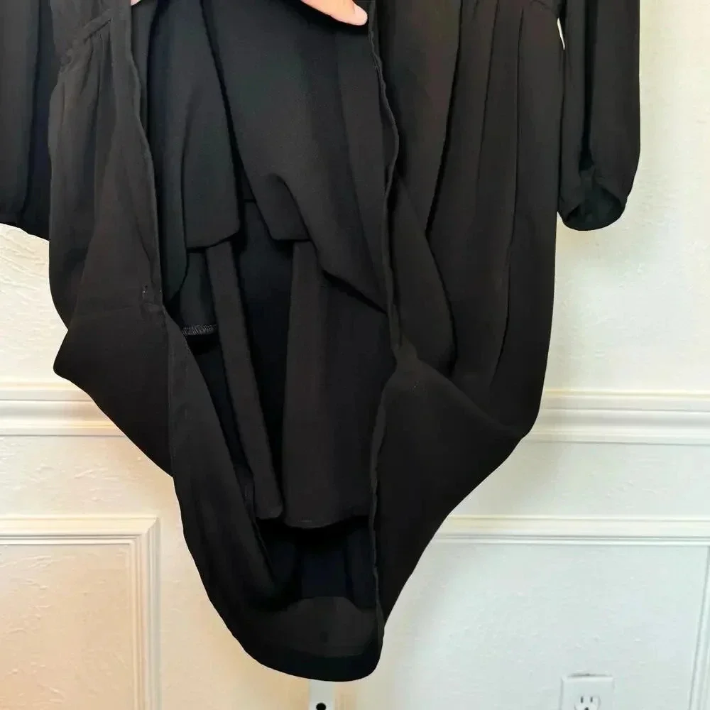 NWT Black Long Sleeve Skies Are Blue Dress with cutout details on back Size XLP - Picture 5 of 13